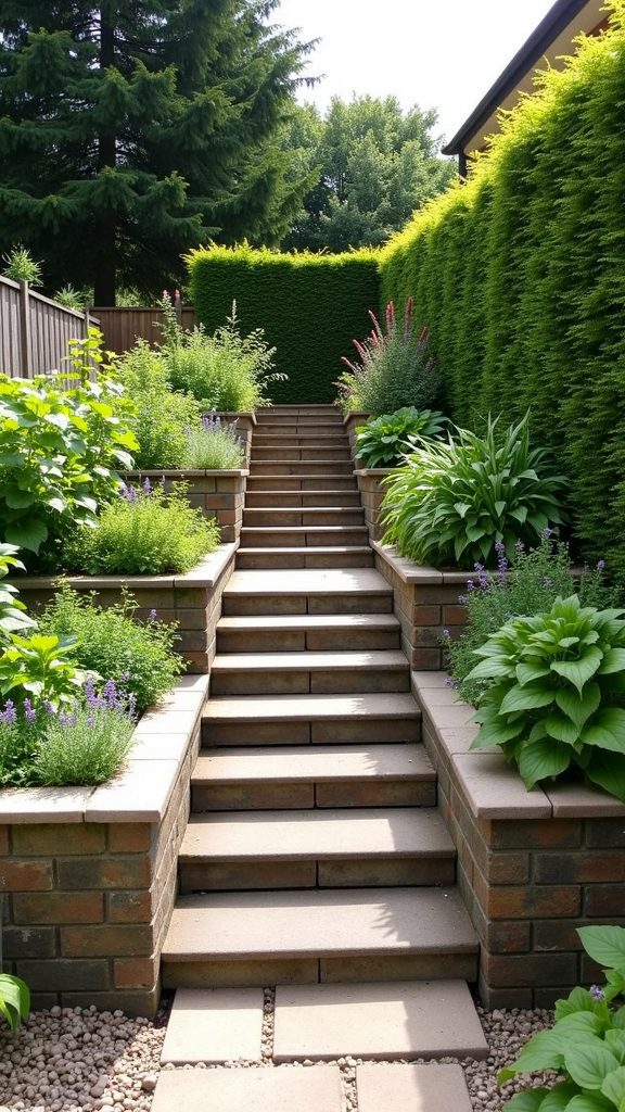 stacked sleepers garden design