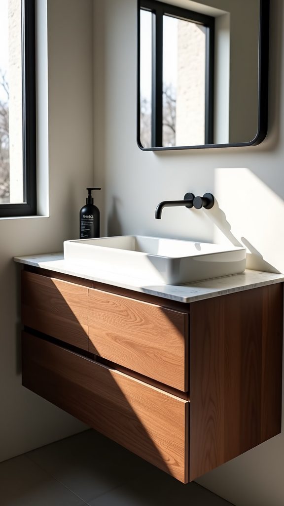 stylish wall mounted bathroom unit