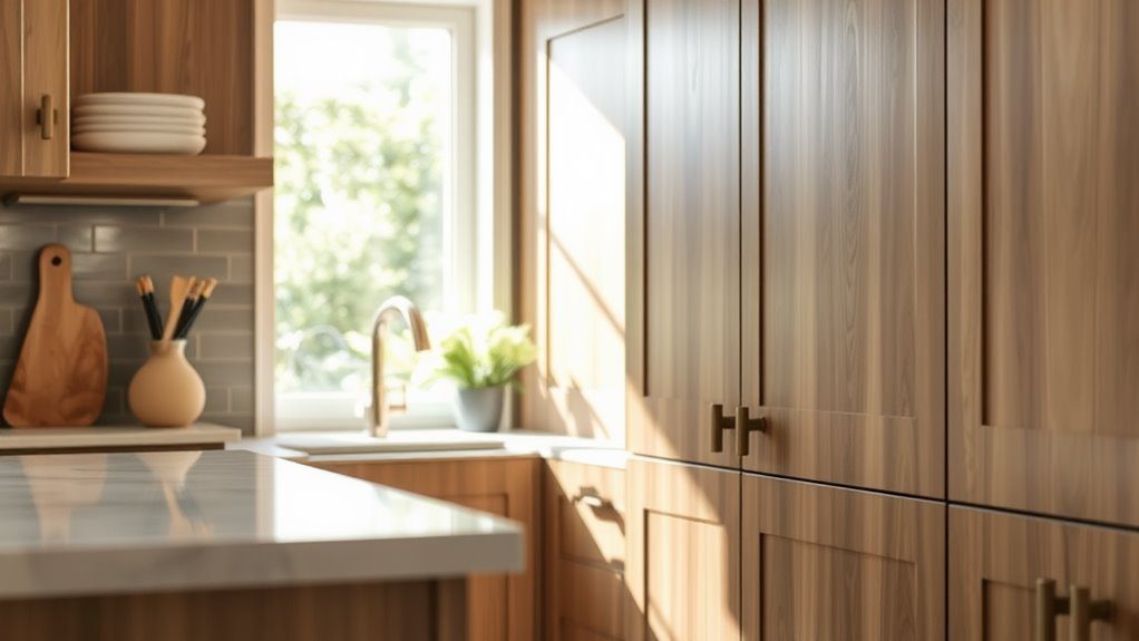taupe cabinets hardware selection