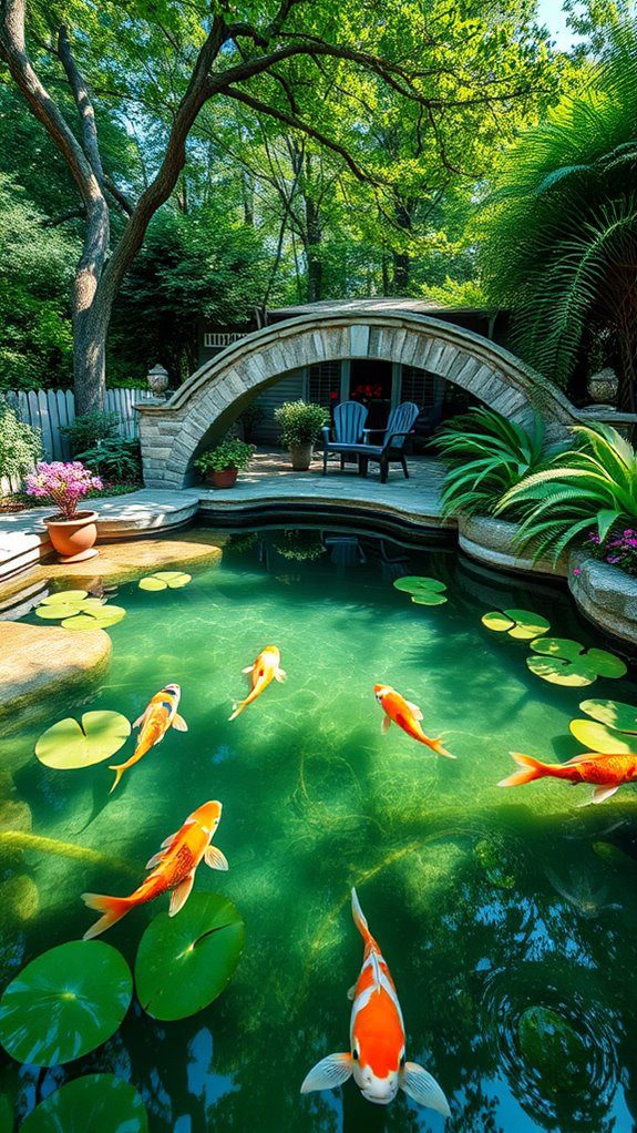 tranquil aquatic garden scene