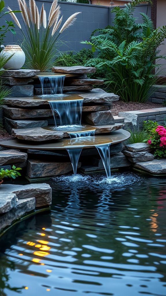 tranquil flowing water feature