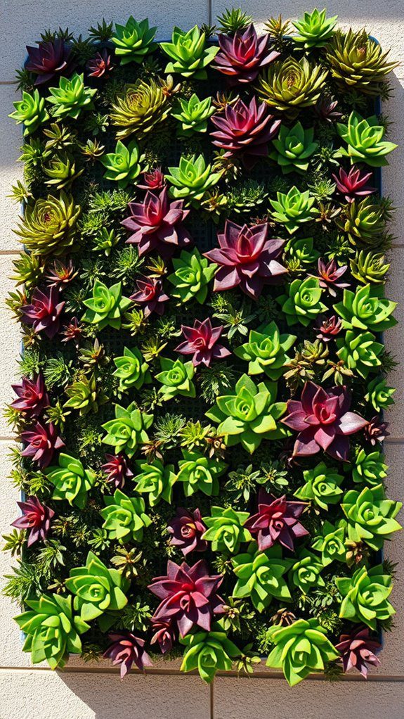 vertical succulent garden display
