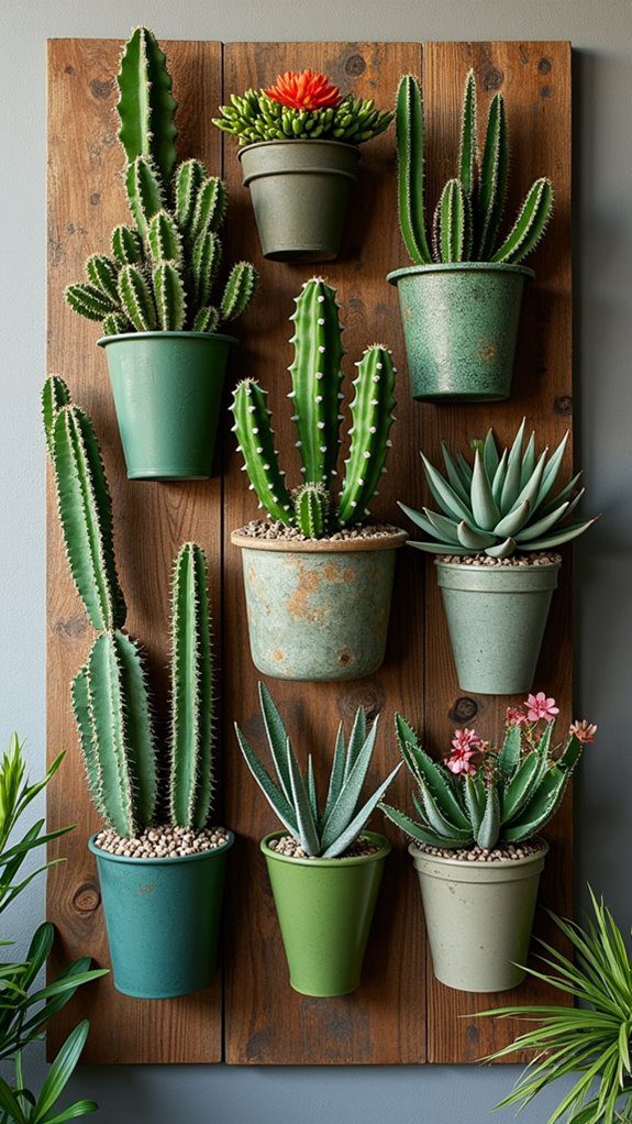 vertical succulent plant display