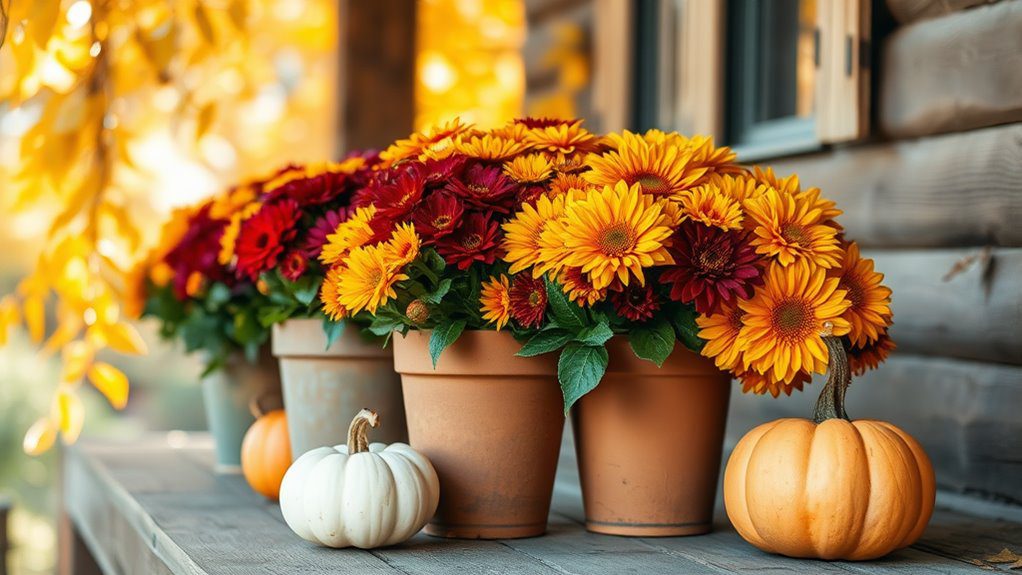 vibrant autumn floral display