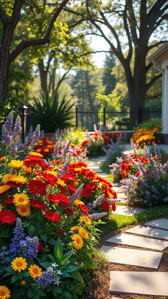 vibrant blooming floral displays