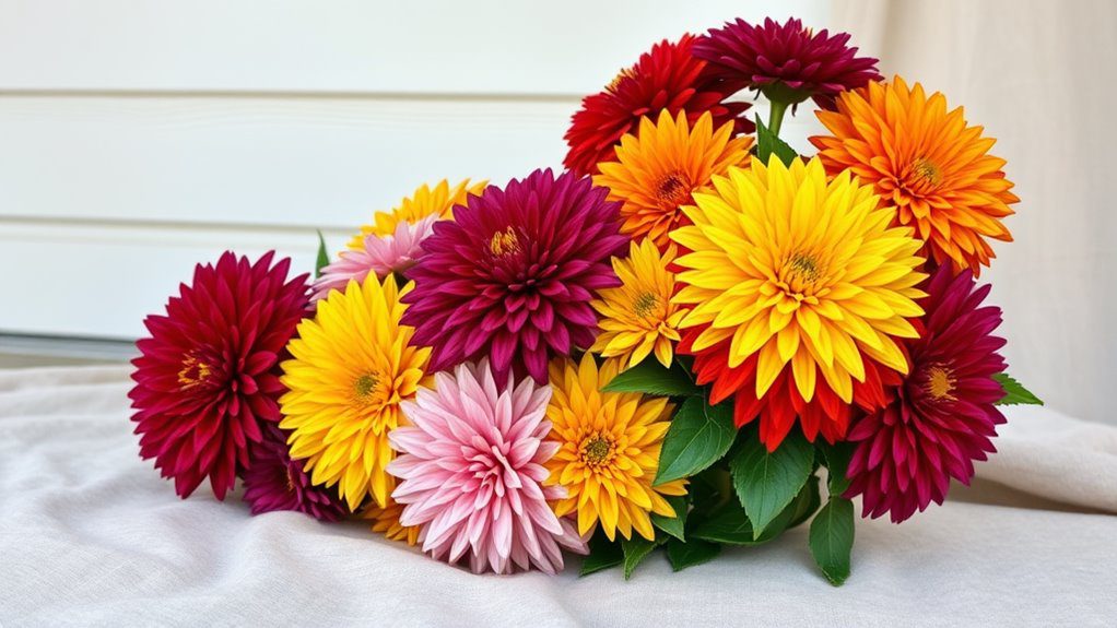 vibrant chrysanthemum flowers display