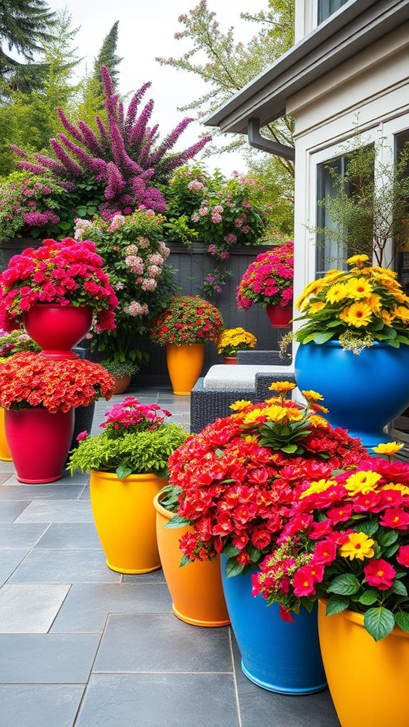 vibrant container garden displays
