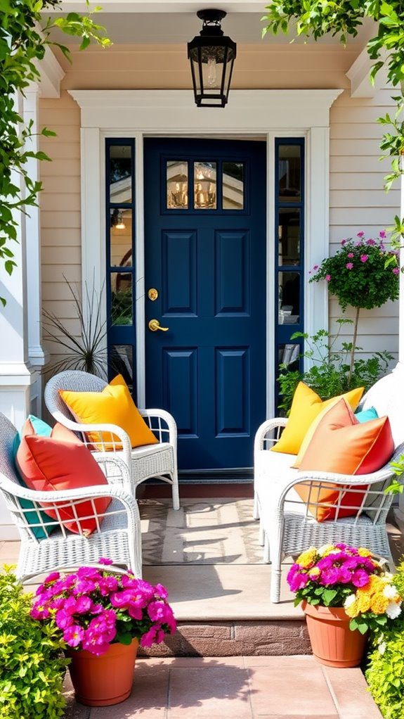 vibrant decorative cushion accents