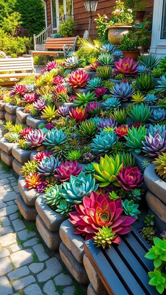 vibrant succulent plant displays