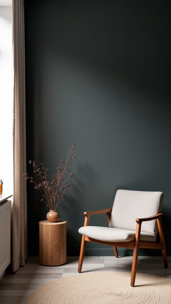 warm charcoal wall ideas