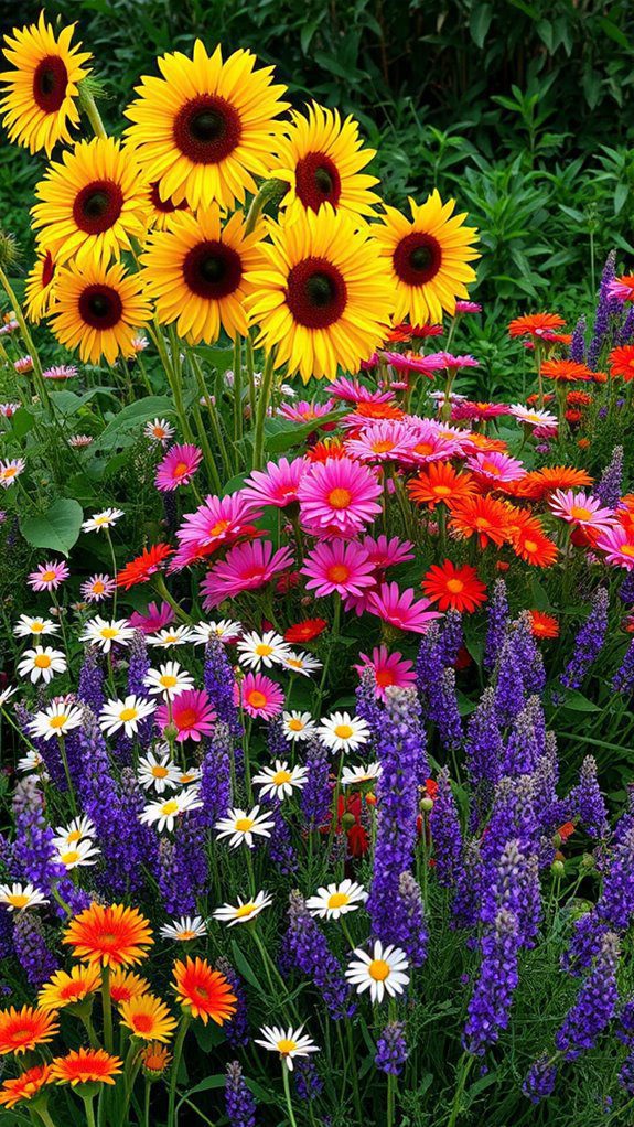 colorful multi tiered garden