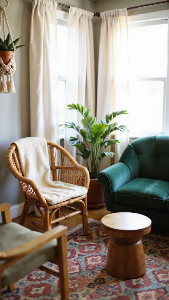 Eclectic cozy seating area