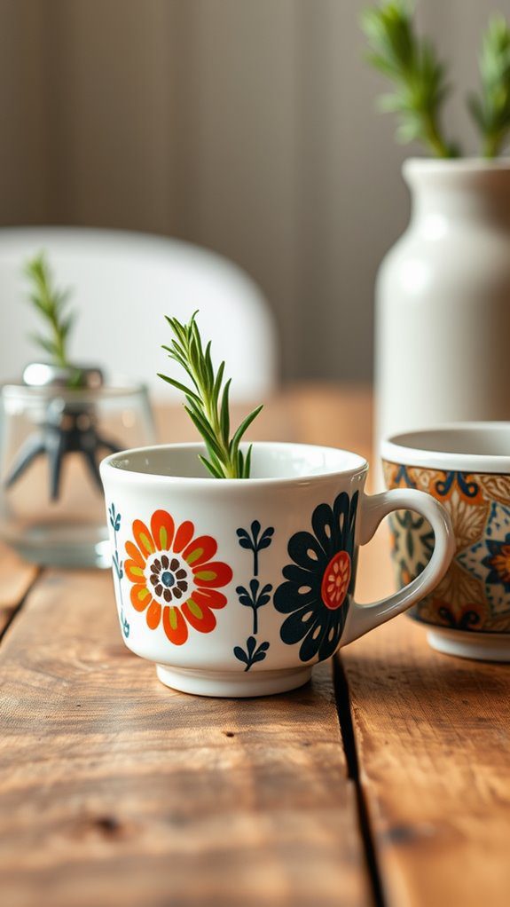folk ceramic espresso cups