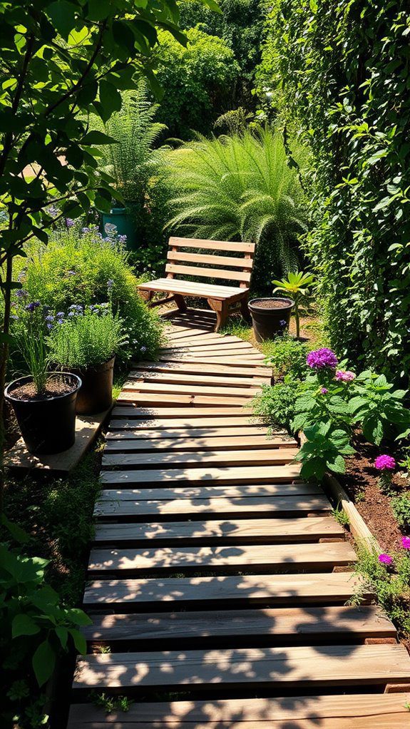 garden path made of pallets