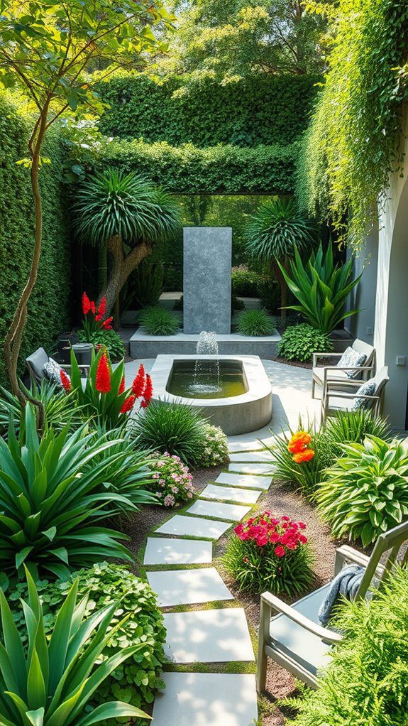 lush corner garden oasis