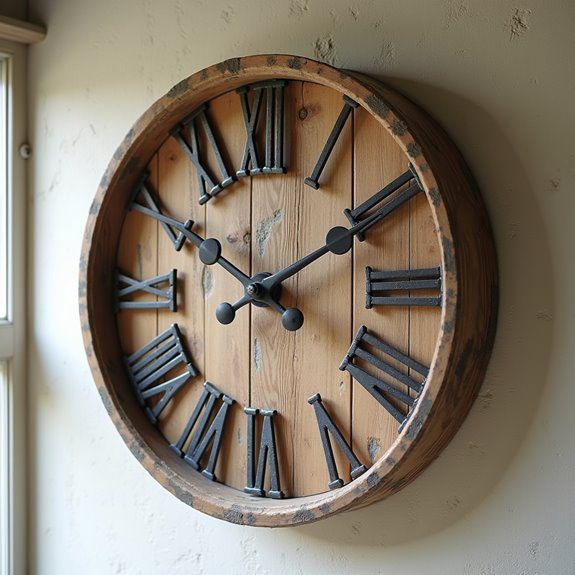rustic charm through clocks