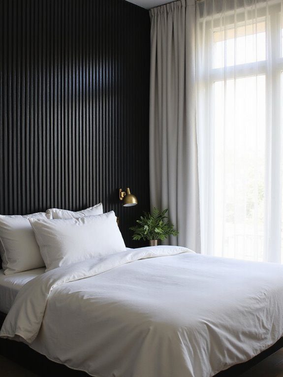 stylish black ribbed headboard