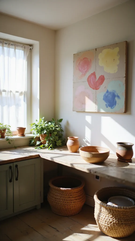 Vibrant artwork creates focal point