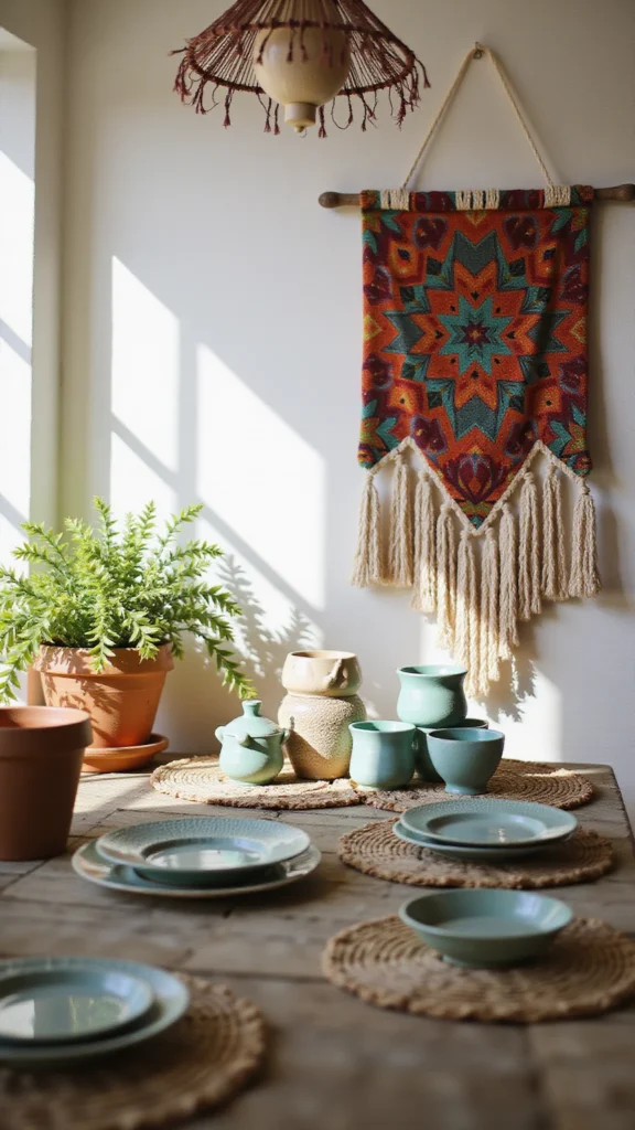 Vibrant textiles enhance coziness