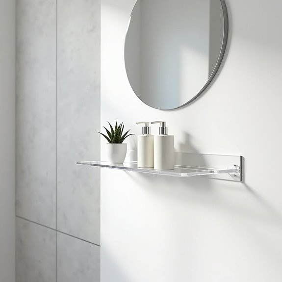 acrylic shelves enhance bathroom organization