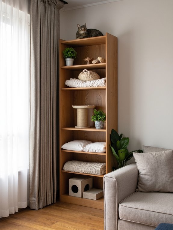 cozy vertical cat nook