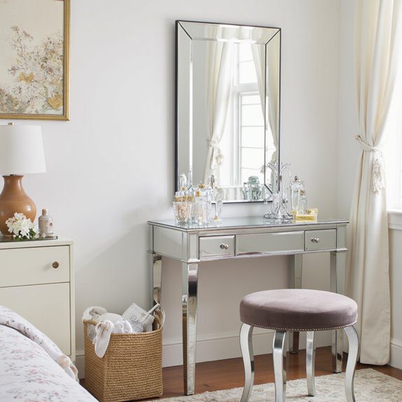 glamorous mirrored vanity furniture