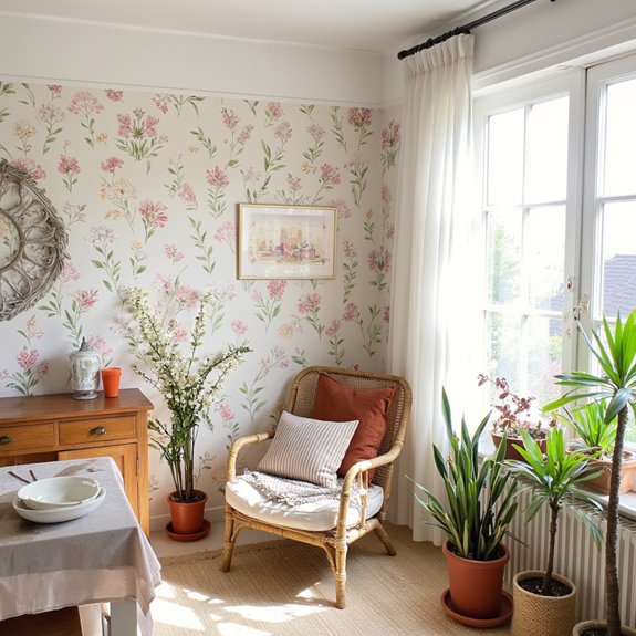patterned wallpaper for coziness