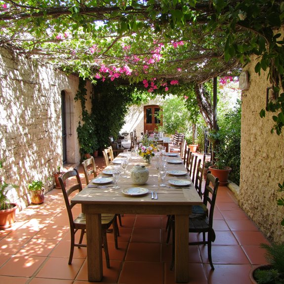 rustic mediterranean outdoor dining