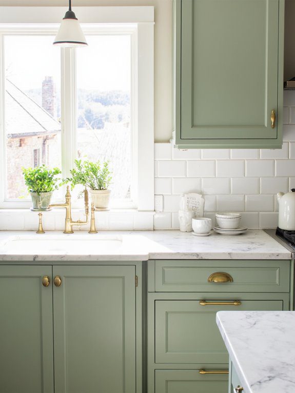 sage green kitchen backsplashes