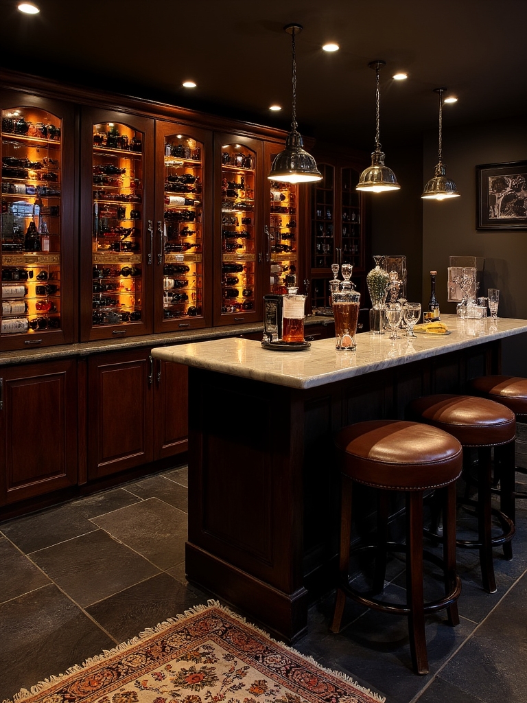 sophisticated wine cellar retreat