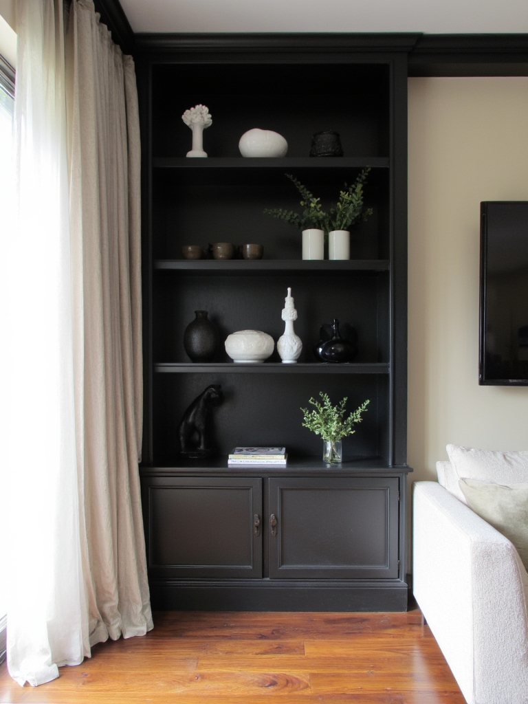 stylish black minimalist shelves