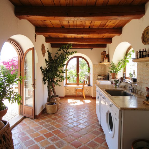 sunlit mediterranean kitchen retreat