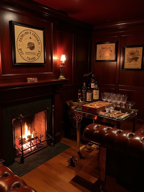 whiskey cigars cozy atmosphere
