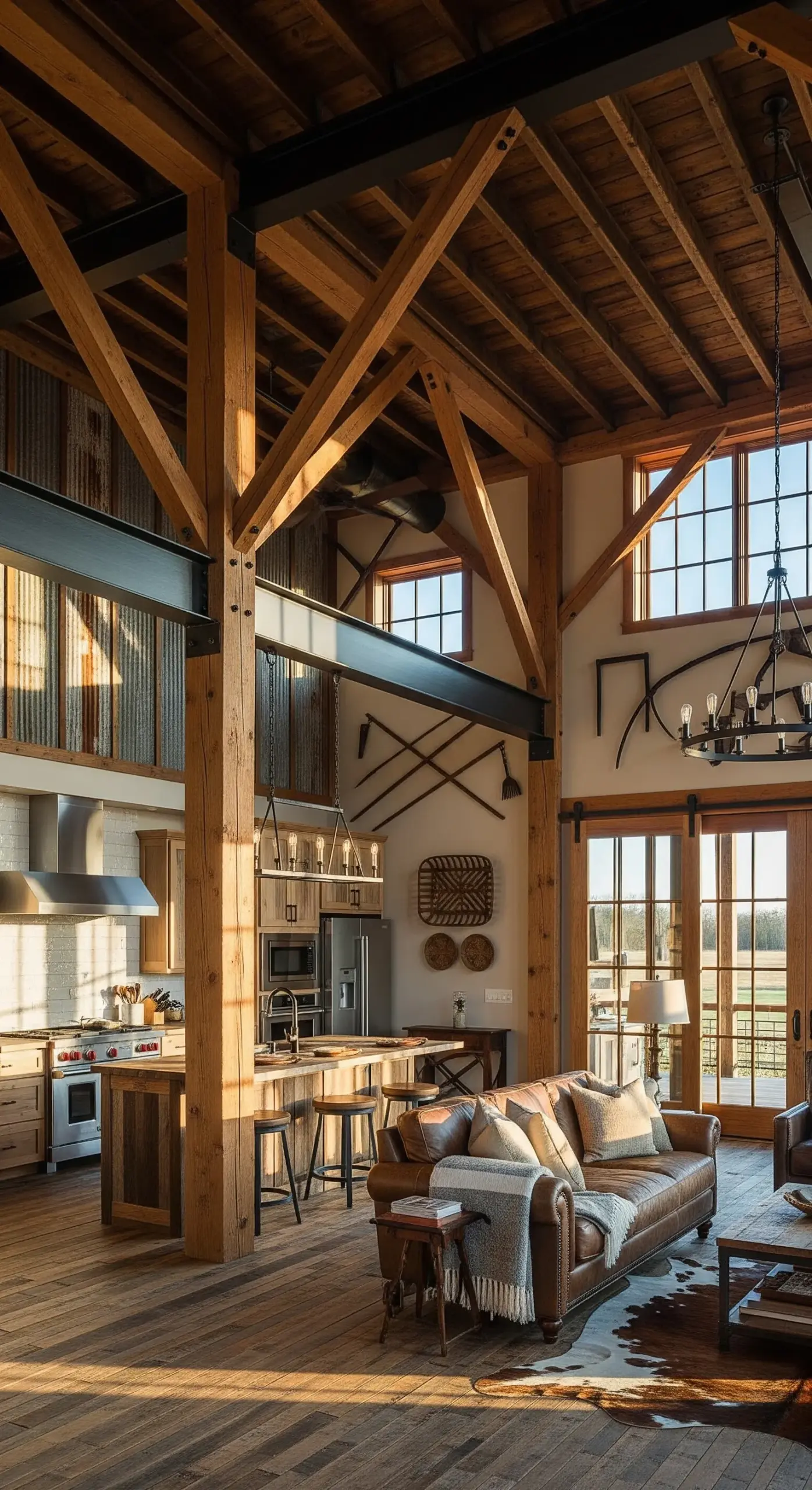 Interior essentials of a barndominium