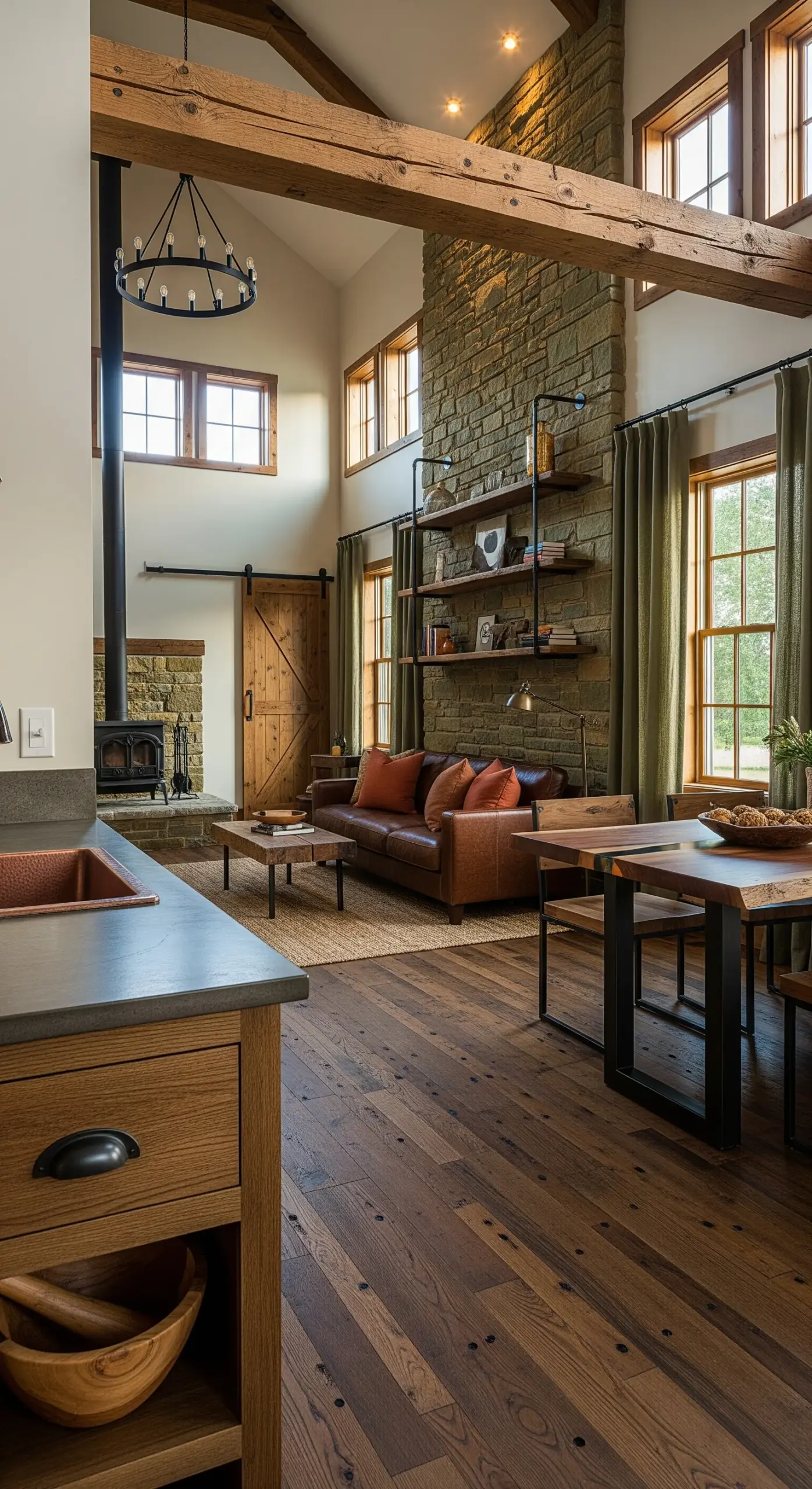 Rustic finishes and natural materials